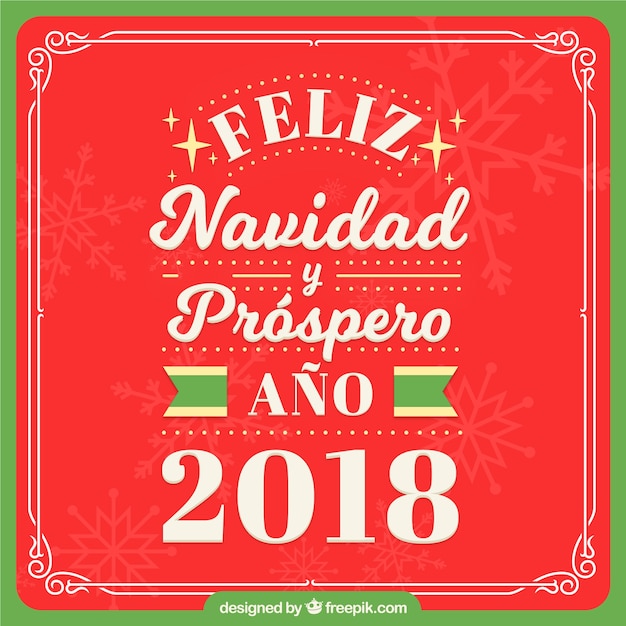 Free Vector red feliz navidad lettering background