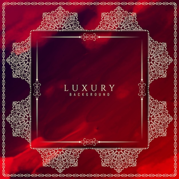 Free Vector red luxury background with mandala design