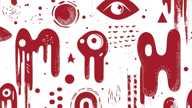 Free Vector red monsters pattern