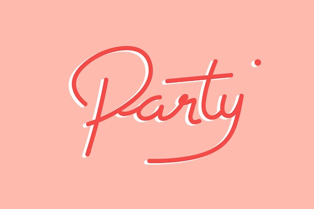 Free Vector red party handwritten design vector