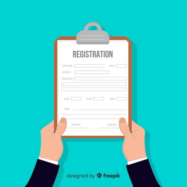 Free vector registration form