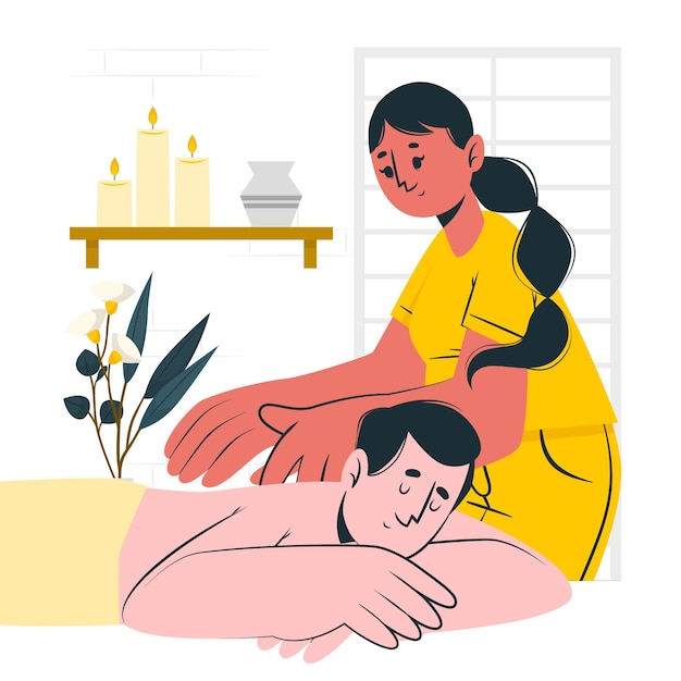 Free Vector relaxing massage concept illustration