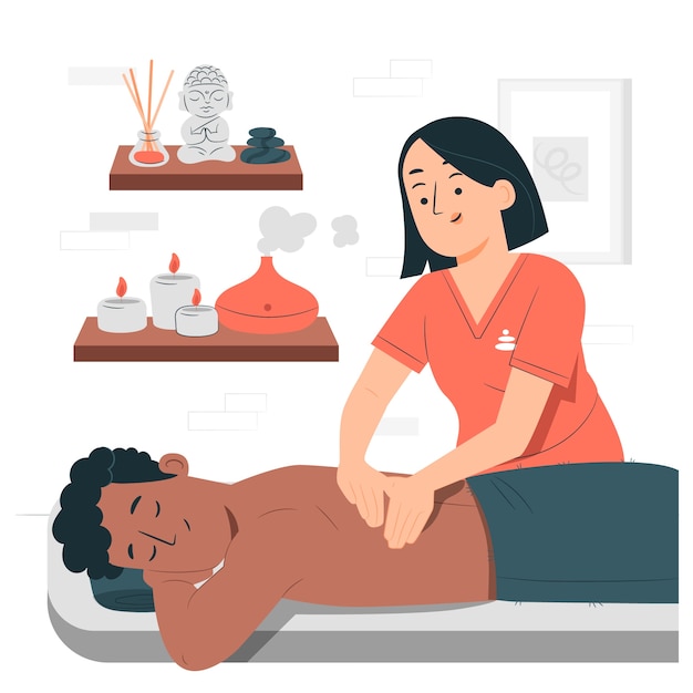 Free Vector relaxing massage concept illustration