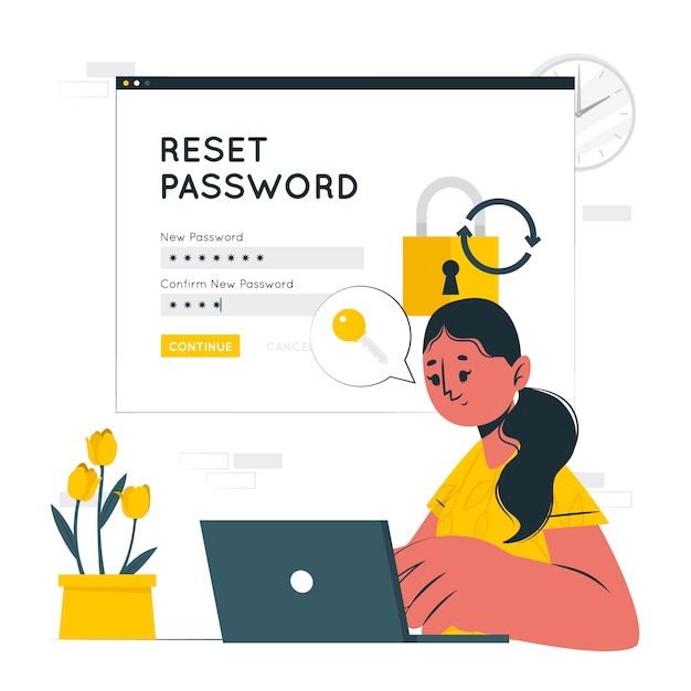 Free Vector reset password concept illustration