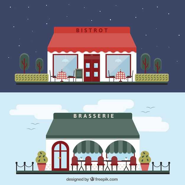 Free vector restaurant buildings