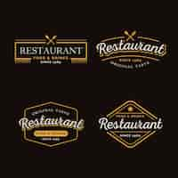 Vettore gratuito collezione ristorante retrò logo