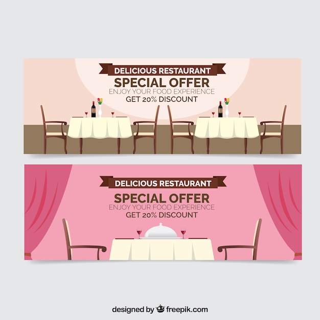 Free Vector restaurant special offer banners