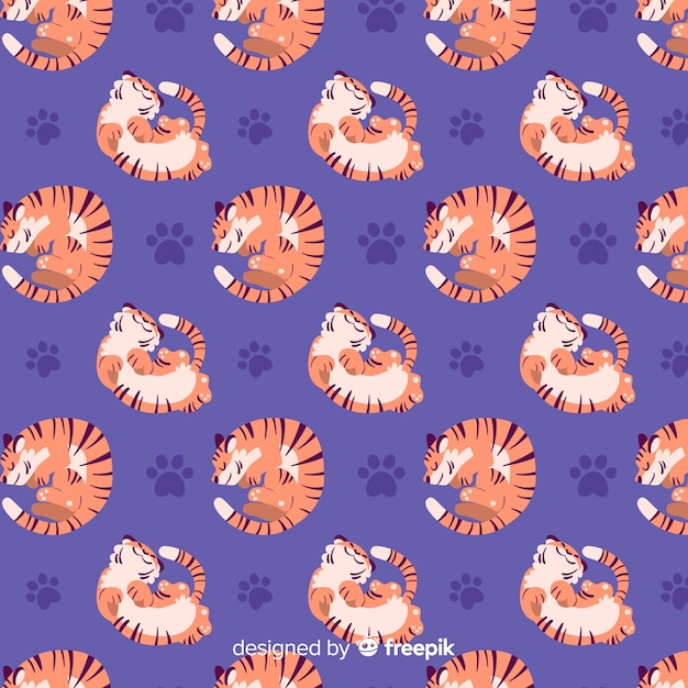 Free Vector resting tiger pattern