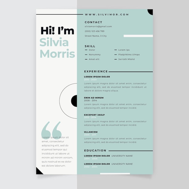 Resume minimalist pastel template