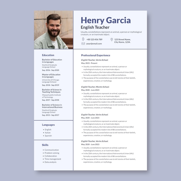 Resume template design