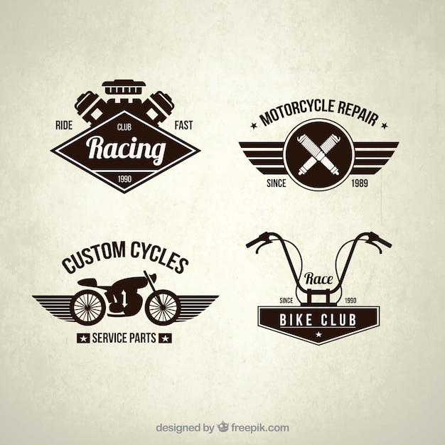 Free Vector retro bike badges