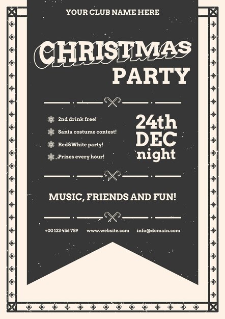 Retro christmas party brochure