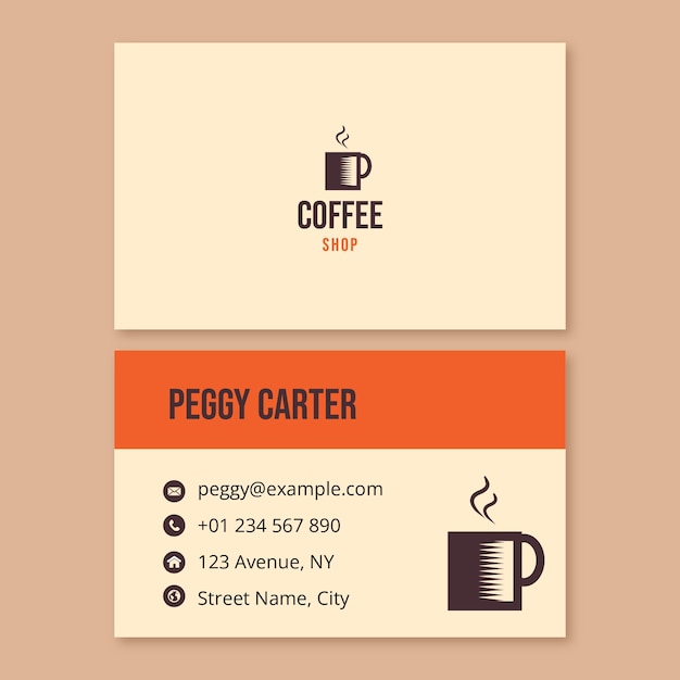 Retro coffee shop business card