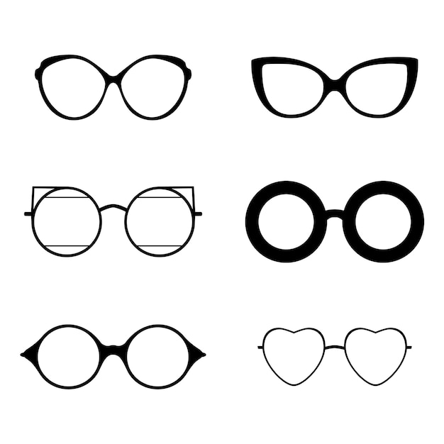 Free vector retro collection of various eye glasses