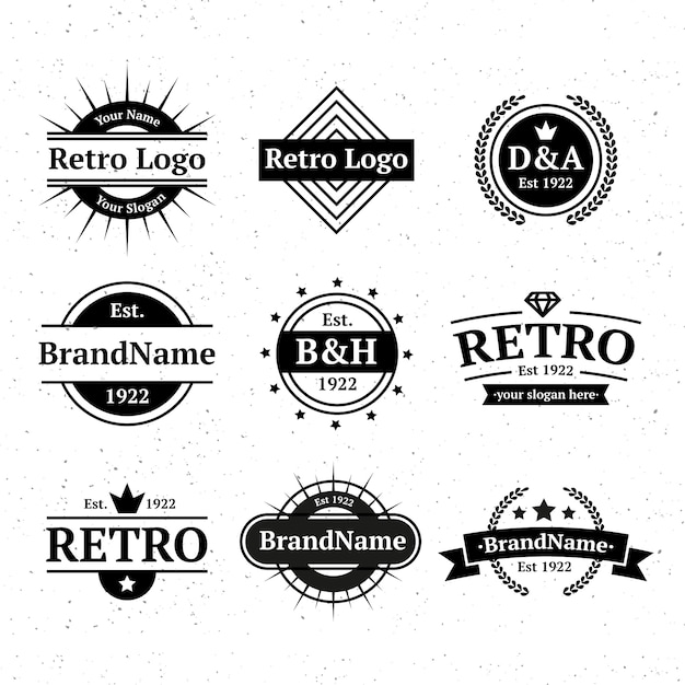 Free vector retro corporate identity logo template