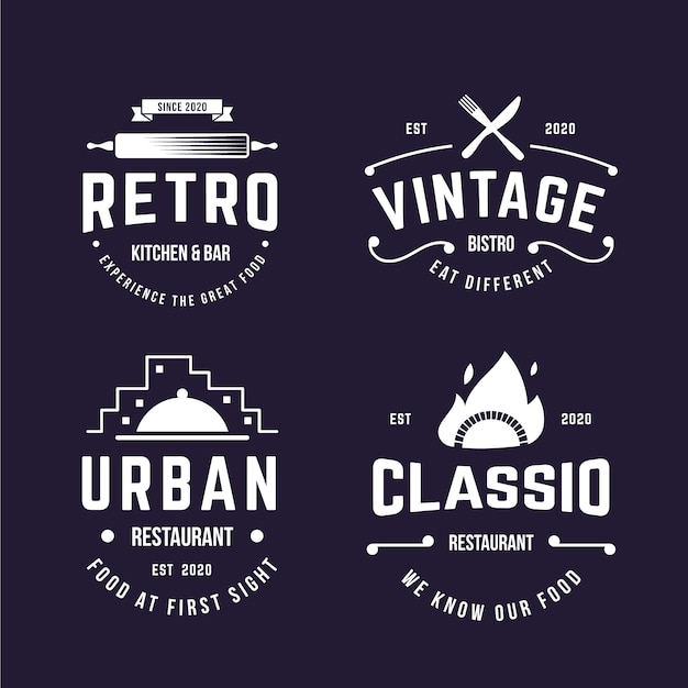 Retro design for logo pack