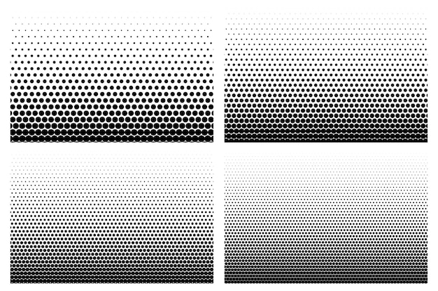 Retro halftone gradient set of four