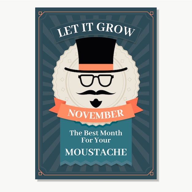 Free Vector retro movember brochure