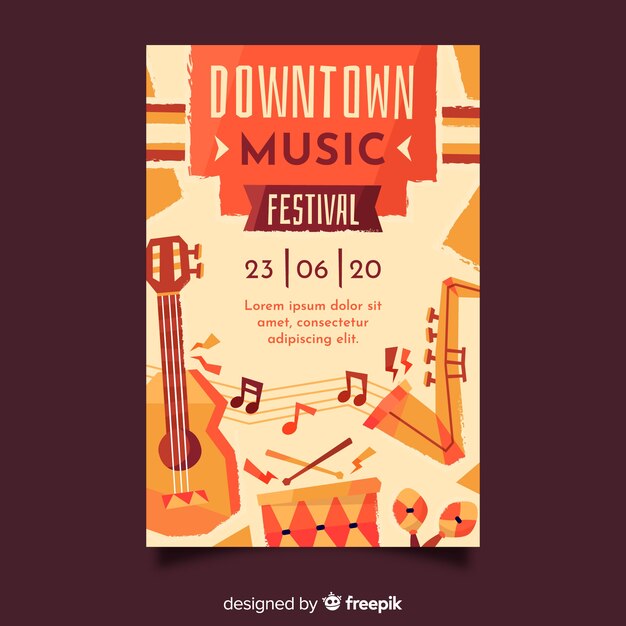 Retro music poster template