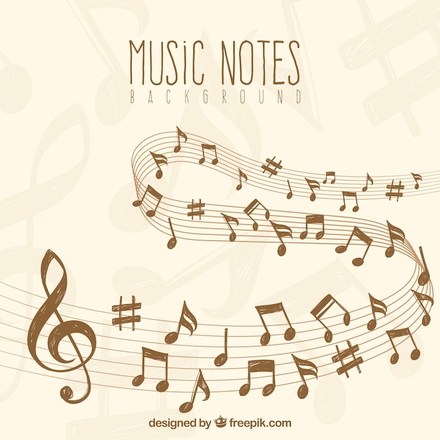 Free Vector retro musical notes background