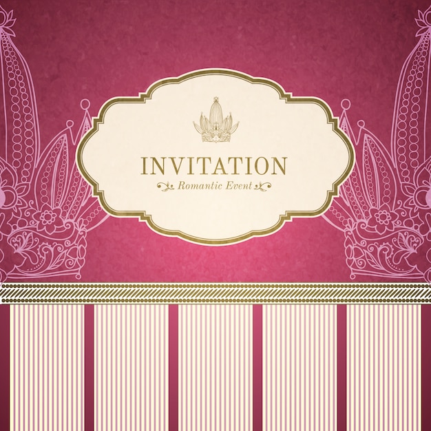 Free Vector retro princess invitation template