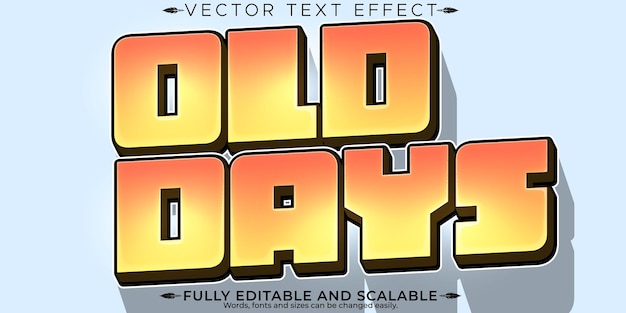 Free Vector retro sticker text effect editable 70s and 80s text style