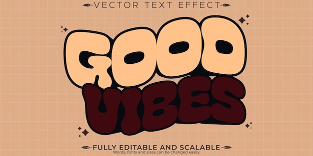 Free Vector retro sticker text effect editable 70s and 80s text style