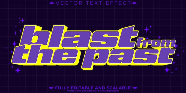 Free Vector retro sticker text effect editable 70s and 80s text stylex9