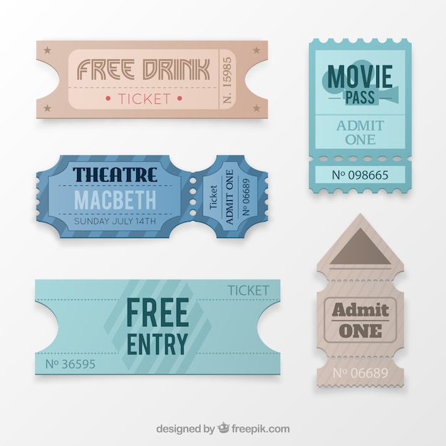 Free vector retro tickets