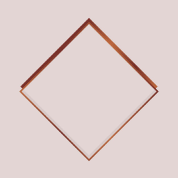 Free vector rhombus copper frame on a blank background