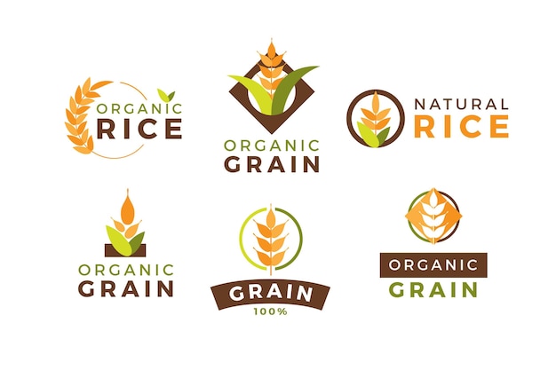 Free Vector rice logo collection