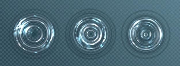 Free Vector ripple effect with circle waves on water surface