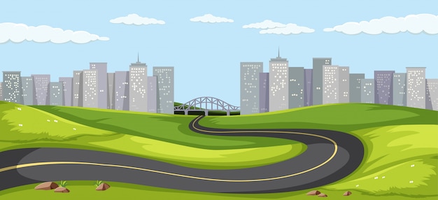 Free Vector road to the big city