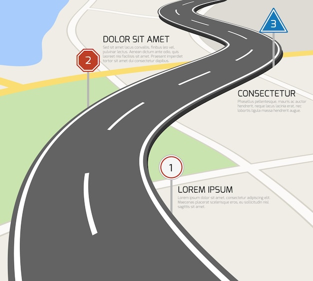 Free vector road infographic