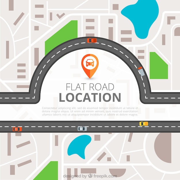 Free Vector road location top view