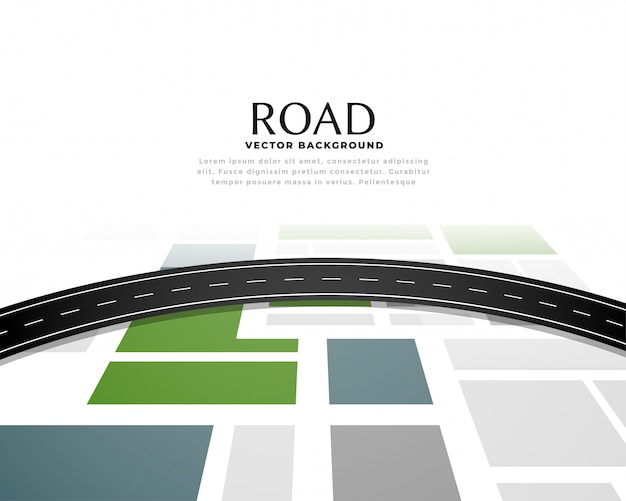 Free vector road map journey route pathway background design