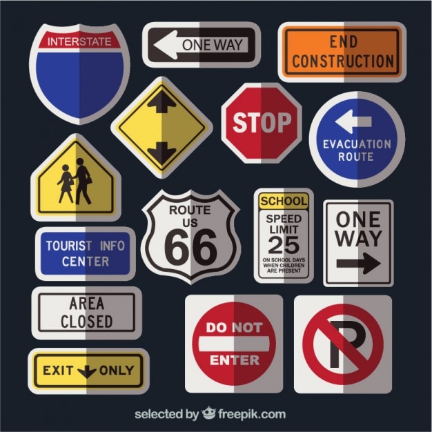 Free Vector road signs collection