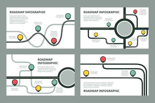 Free Vector roadmap infographic template