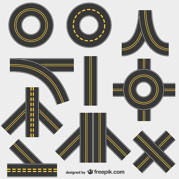 Free Vector roads set