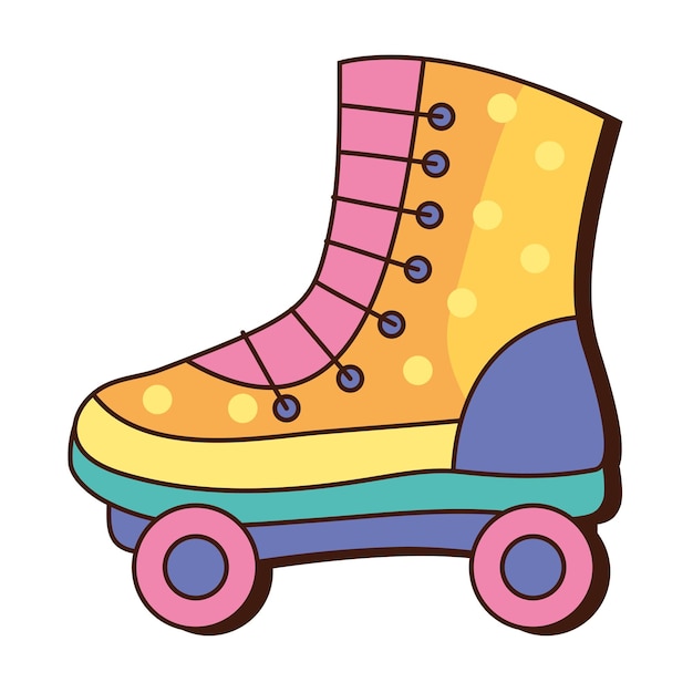 Free vector roller skate retro icon