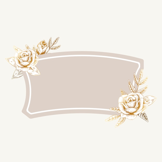 Free Vector romantic floral badge