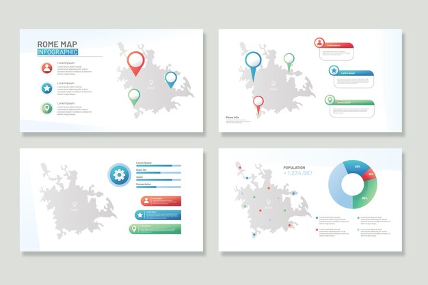 Rome map infographics