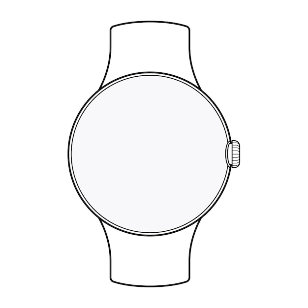 Free Vector round smart watch outline for ui ux design