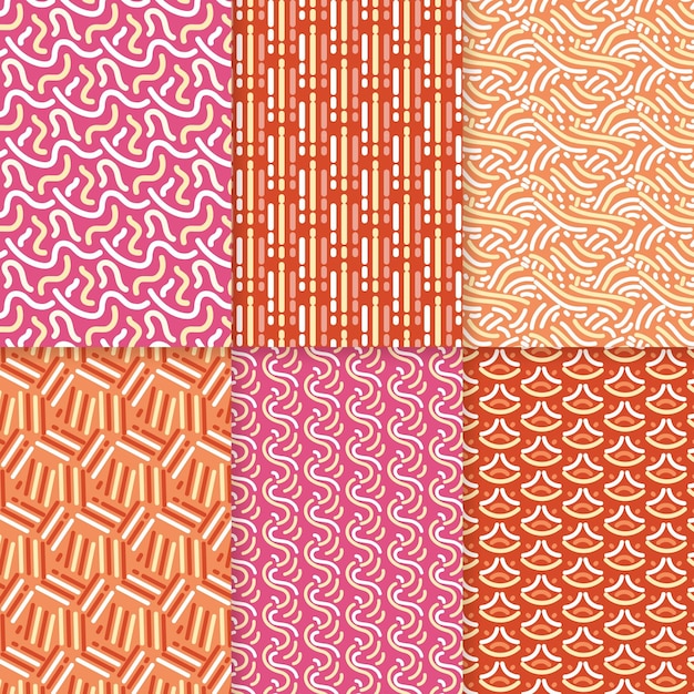 Free vector rounded lines pattern collection