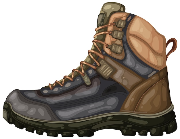 Rugged Outdoor Hiking Boot Illustration