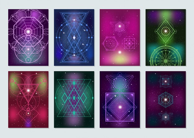 Sacred Geometry Colorful Banners Collection 