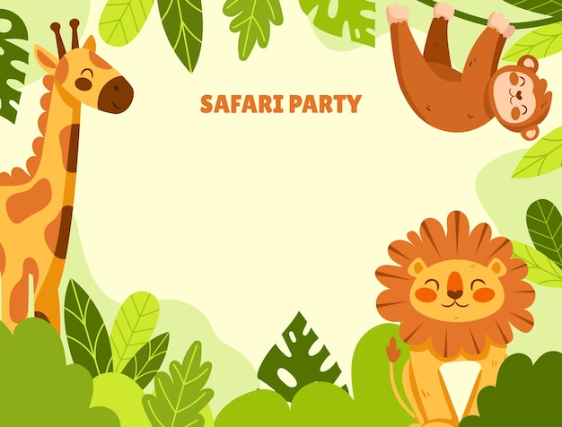 Free Vector safari party photocall template