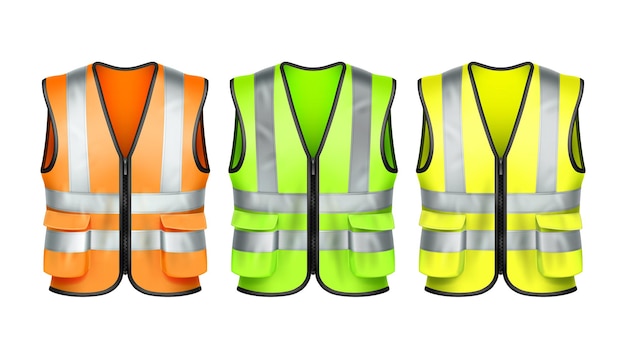 Free vector safety vest protection clothing uniform set