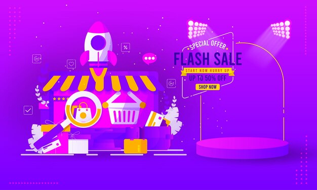 Sale banner template design Big sale special up to 50 off Super Sale end of season special offer banner vector illustration