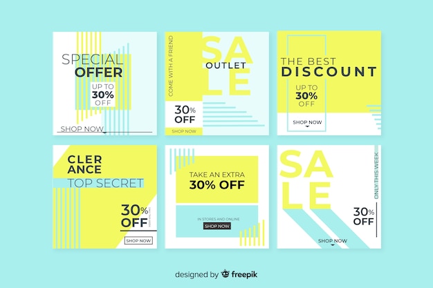 Free Vector sale banners collection for social media